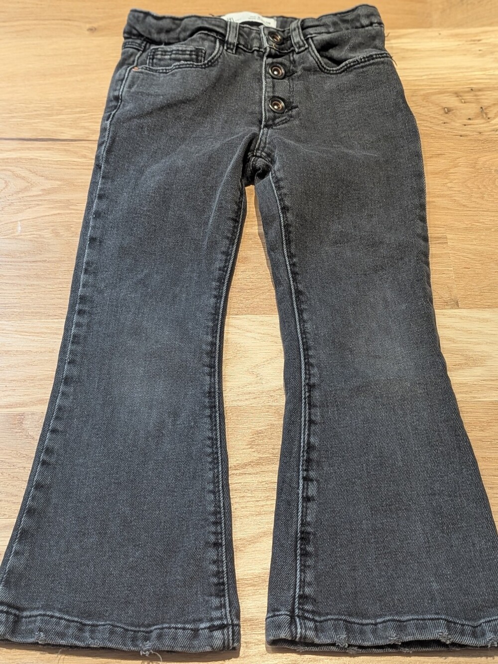 Zara Girls Black Flared Jeans - Classic High-Rise Style
